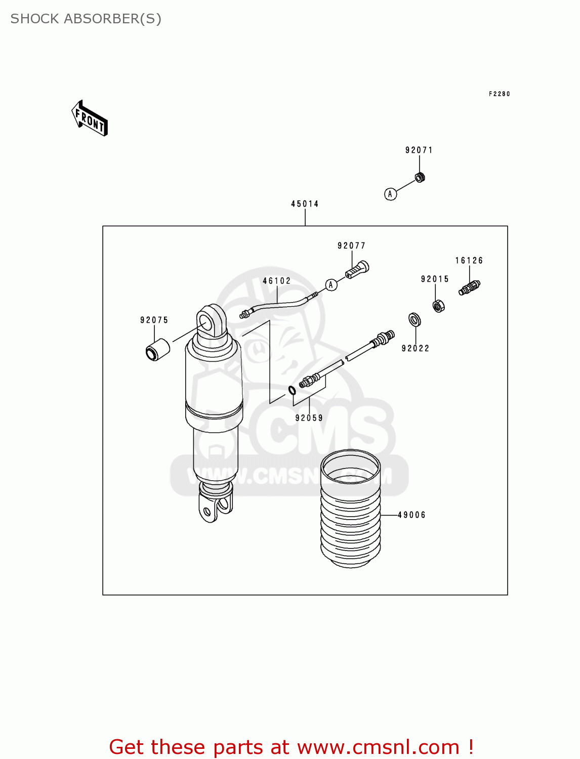 SHOCK ABSORBER(S) ZG1000A12 1000GTR 1997 UNITED KINGDOM FR NL FG ST