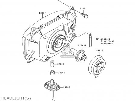 HEADLIGHT(S) - ZG1000A12 1000GTR 1997 UNITED KINGDOM FR NL FG ST