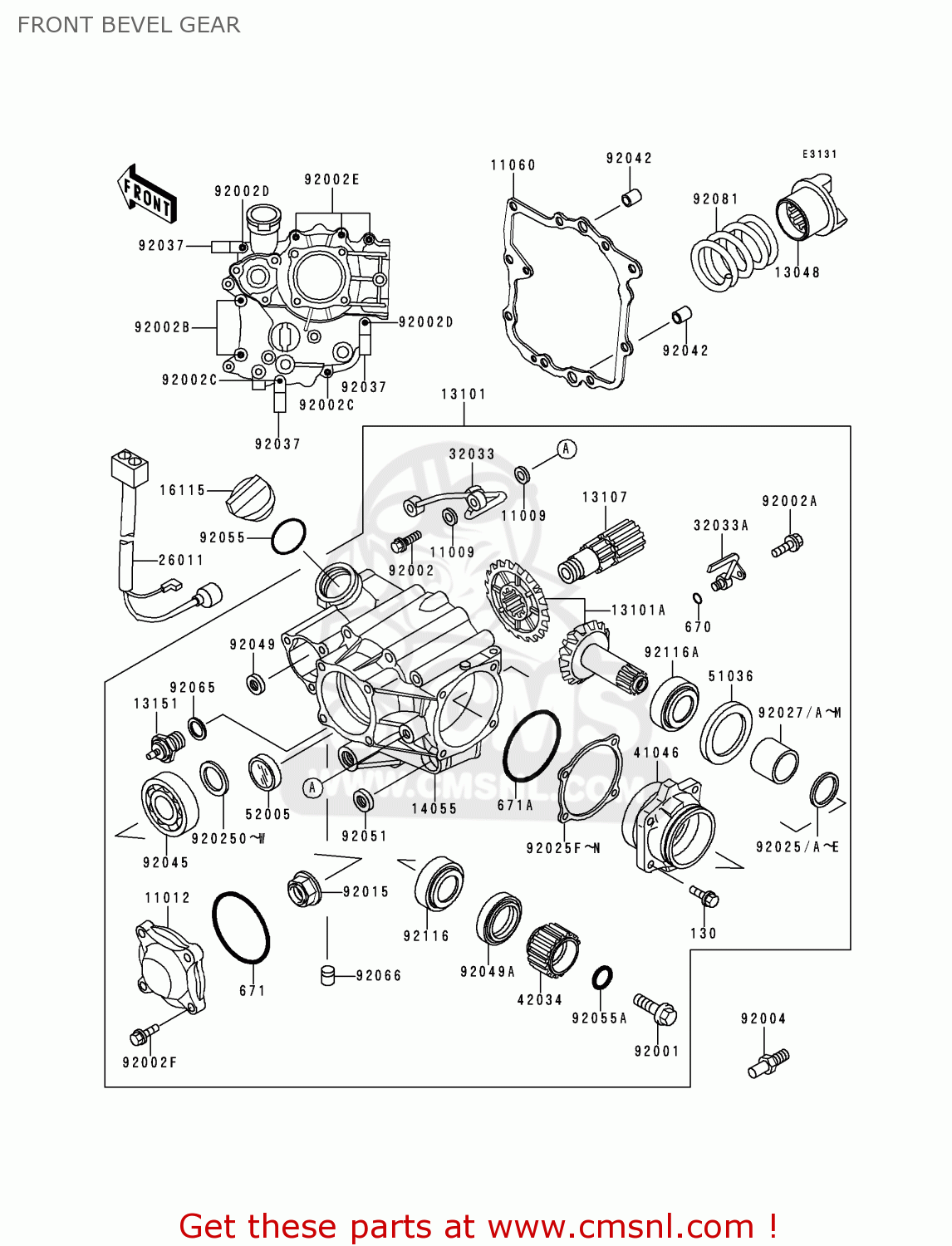 FRONT BEVEL GEAR ZG1000A12 CONCOURS 1997 USA CALIFORNIA CANADA