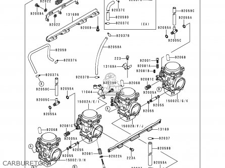 CARBURETOR - ZG1000A12 CONCOURS 1997 USA CALIFORNIA CANADA