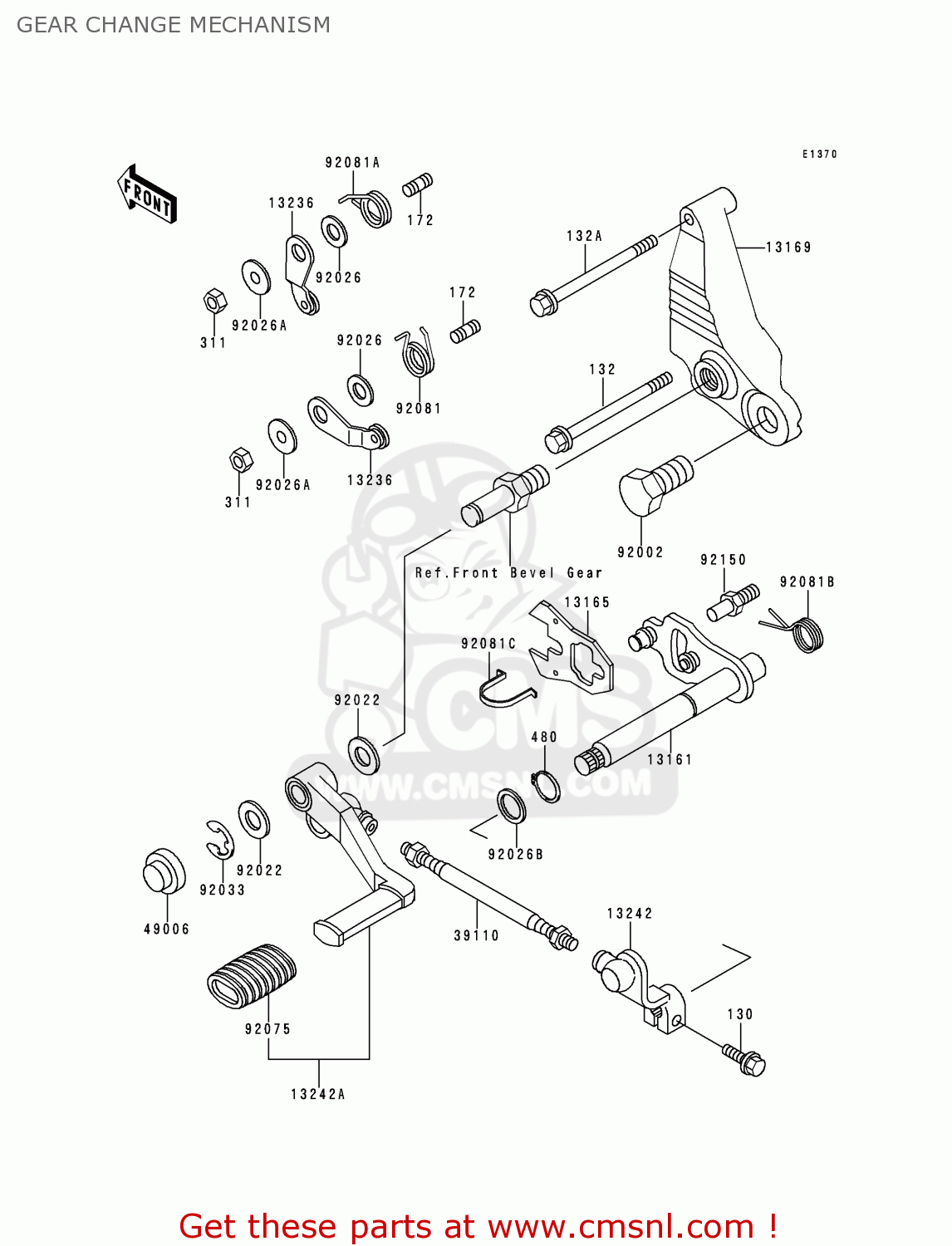 GEAR CHANGE MECHANISM ZG1000A13 1000GTR 1998 FRANCE FG