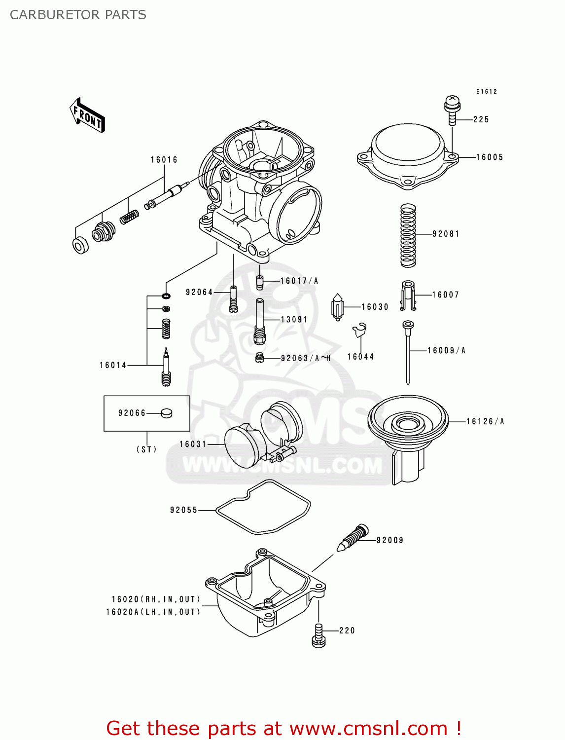 CARBURETOR PARTS ZG1000A13 1000GTR 1998 FRANCE FG