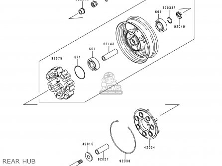 REAR HUB - ZG1000A13 1000GTR 1998 FRANCE FG