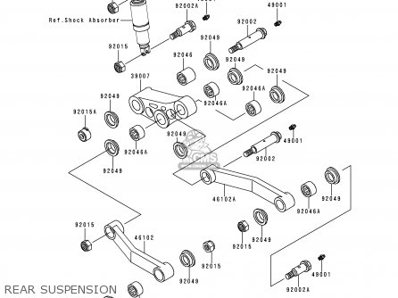 REAR SUSPENSION - ZG1000A13 CONCOURS 1998 USA CALIFORNIA CANADA