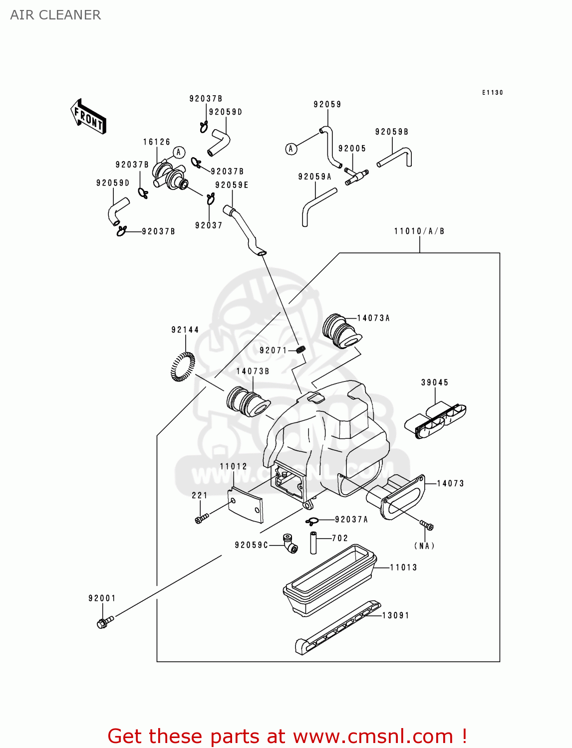 AIR CLEANER ZG1000A14 1000GTR 1999 UNITED KINGDOM FR NL FG NR SD ST