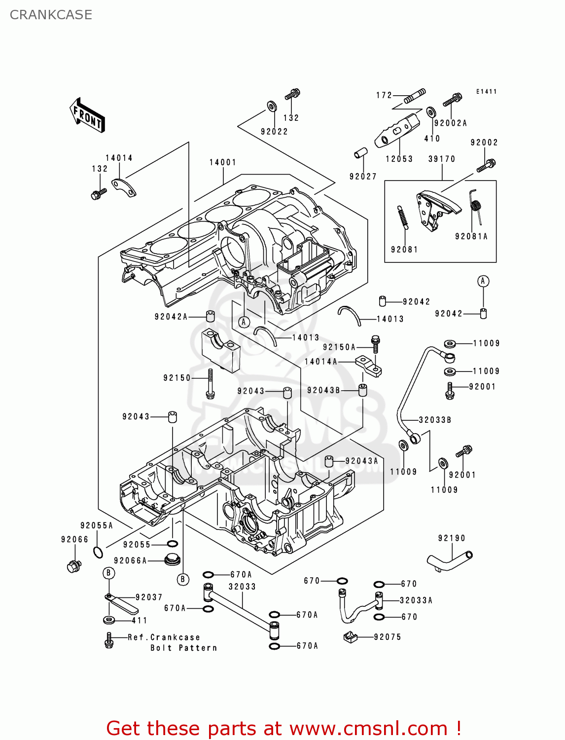 CRANKCASE ZG1000A14 1000GTR 1999 UNITED KINGDOM FR NL FG NR SD ST