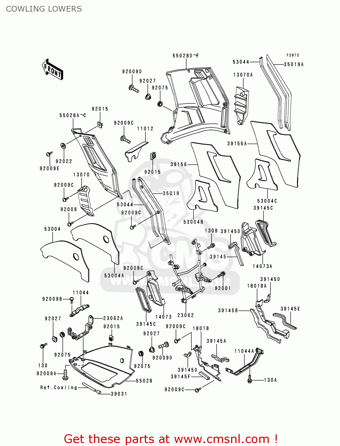 COWLING LOWERS ZG1000A14 1000GTR 1999 UNITED KINGDOM FR NL FG NR SD ST