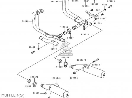 MUFFLER(S) - ZG1000A14 1000GTR 1999 UNITED KINGDOM FR NL FG NR SD ST