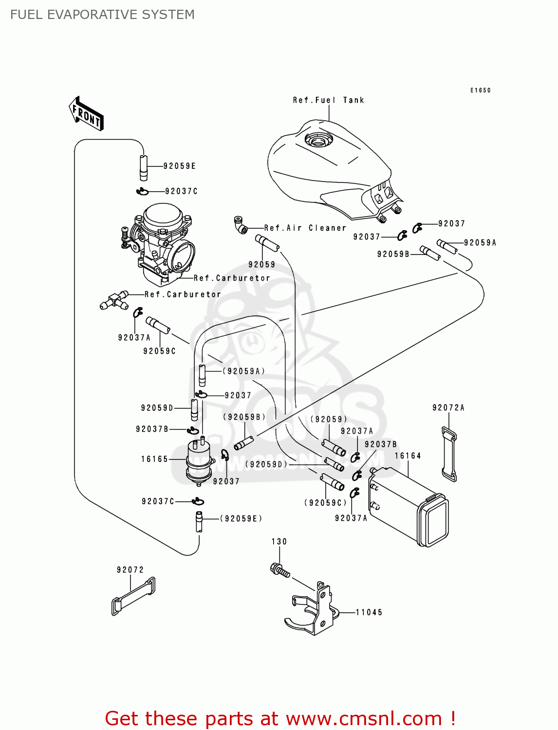 FUEL EVAPORATIVE SYSTEM ZG1000A14 CONCOURS 1999 USA CALIFORNIA CANADA