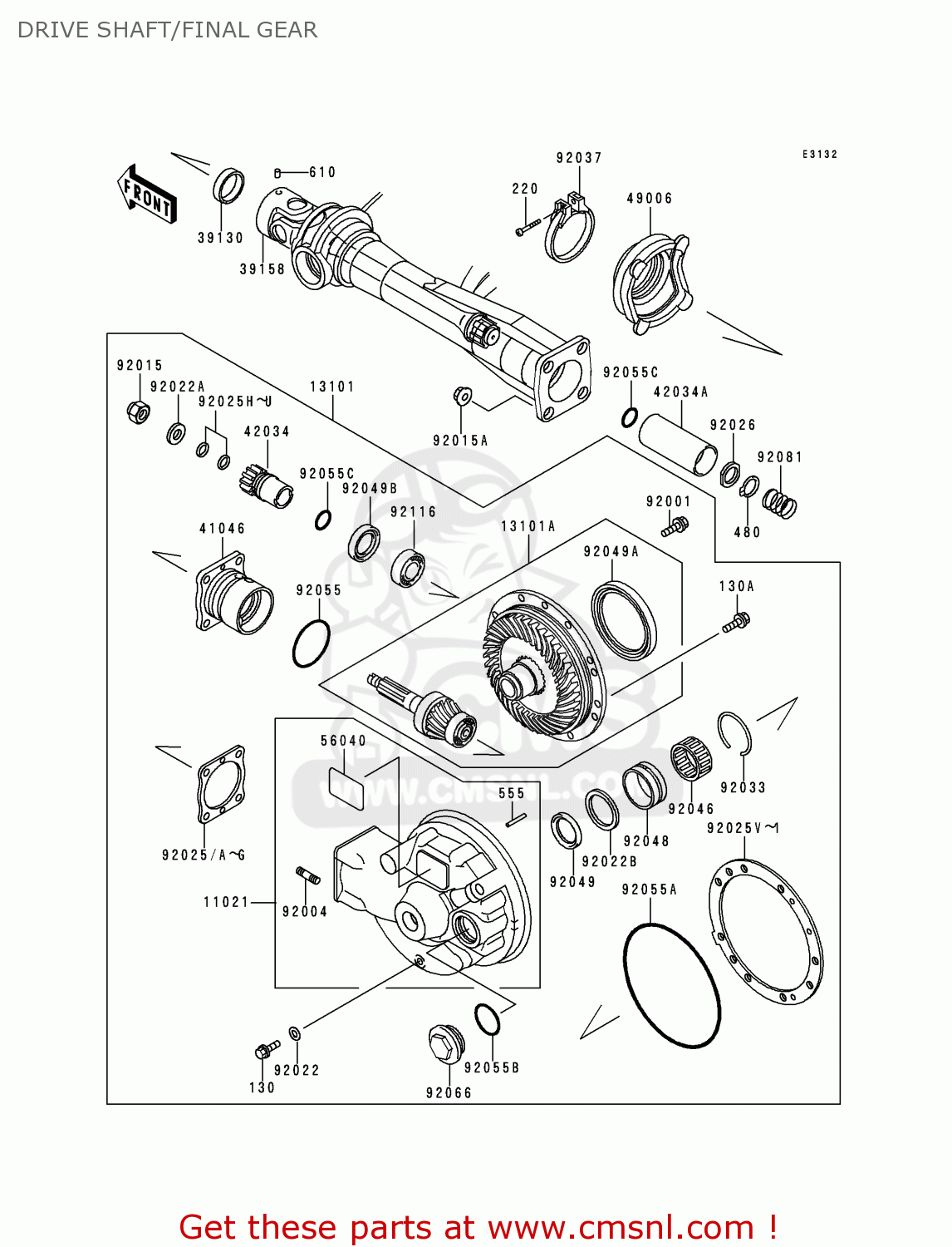 DRIVE SHAFT/FINAL GEAR ZG1000A14 CONCOURS 1999 USA CALIFORNIA CANADA