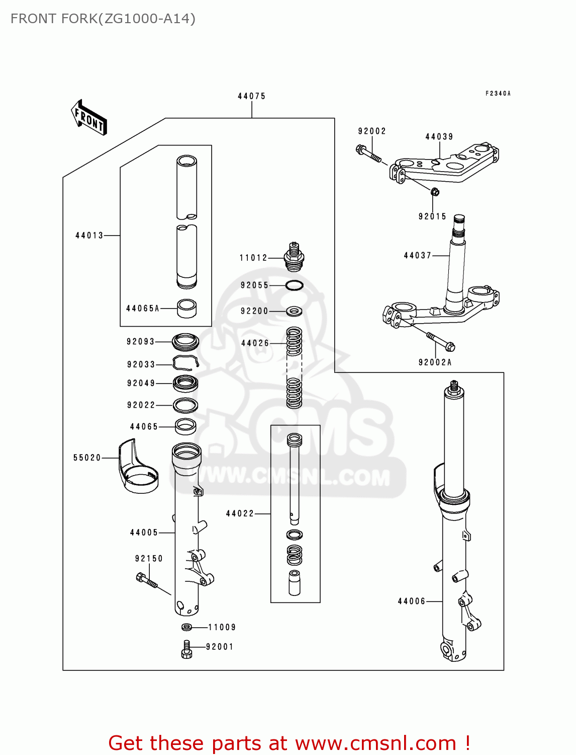 FRONT FORK(ZG1000-A14) ZG1000A14 CONCOURS 1999 USA CALIFORNIA CANADA