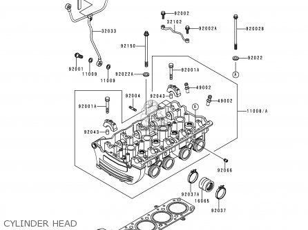 CYLINDER HEAD - ZG1000A14 CONCOURS 1999 USA CALIFORNIA CANADA