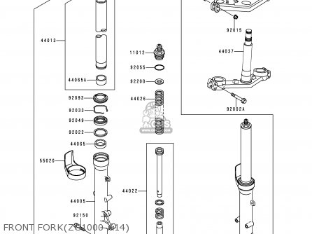 FRONT FORK(ZG1000-A14) - ZG1000A14 CONCOURS 1999 USA CALIFORNIA CANADA