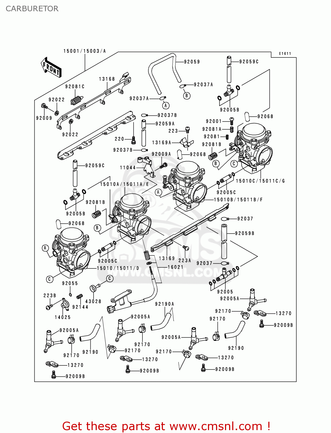 CARBURETOR ZG1000A15 1000GTR 2000 EUROPE FR