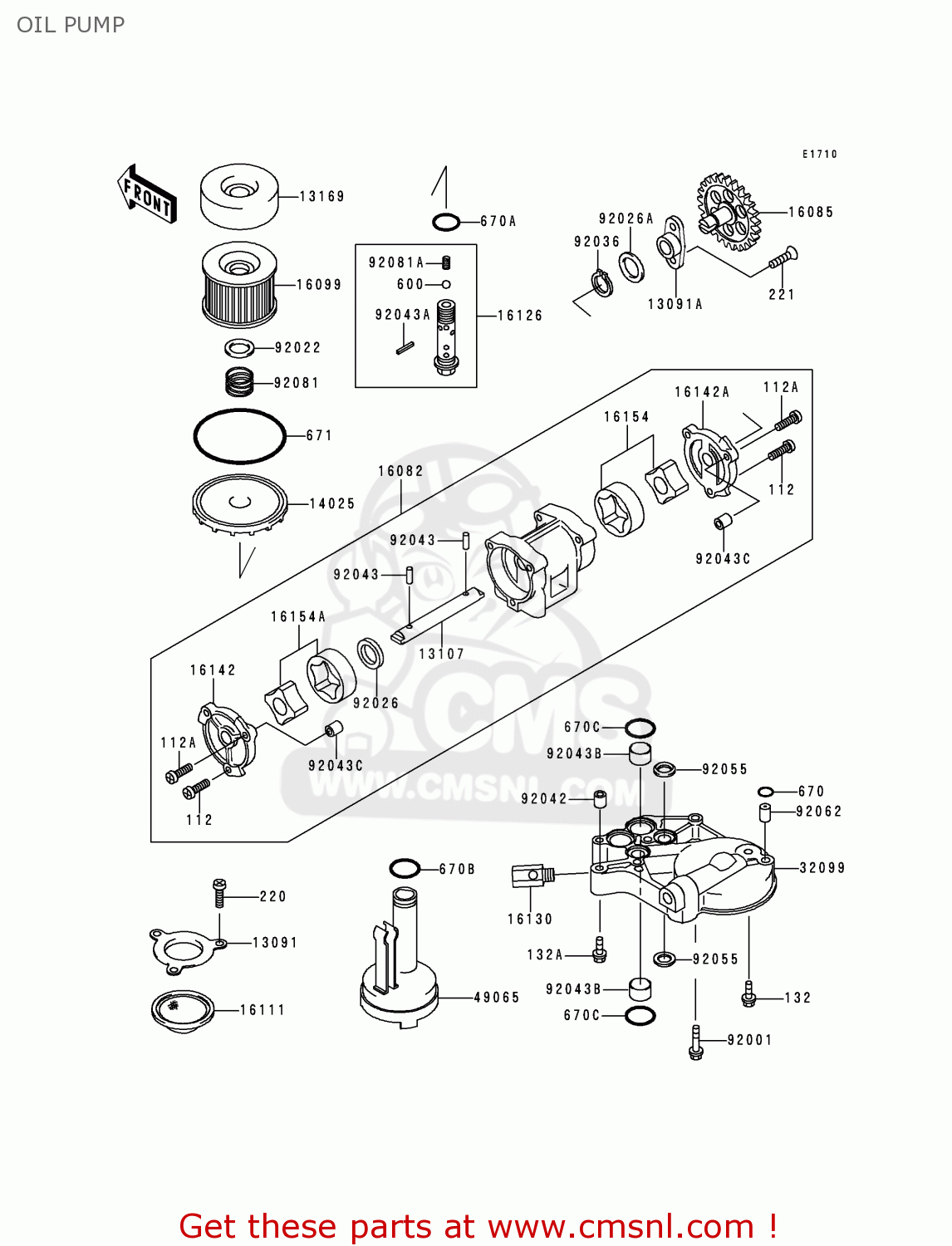 OIL PUMP ZG1000A15 1000GTR 2000 EUROPE FR