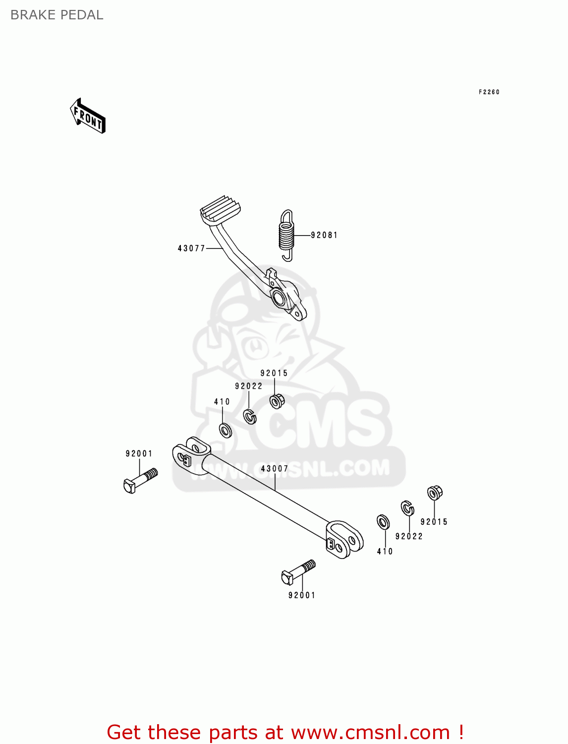 BRAKE PEDAL ZG1000A15 1000GTR 2000 EUROPE FR