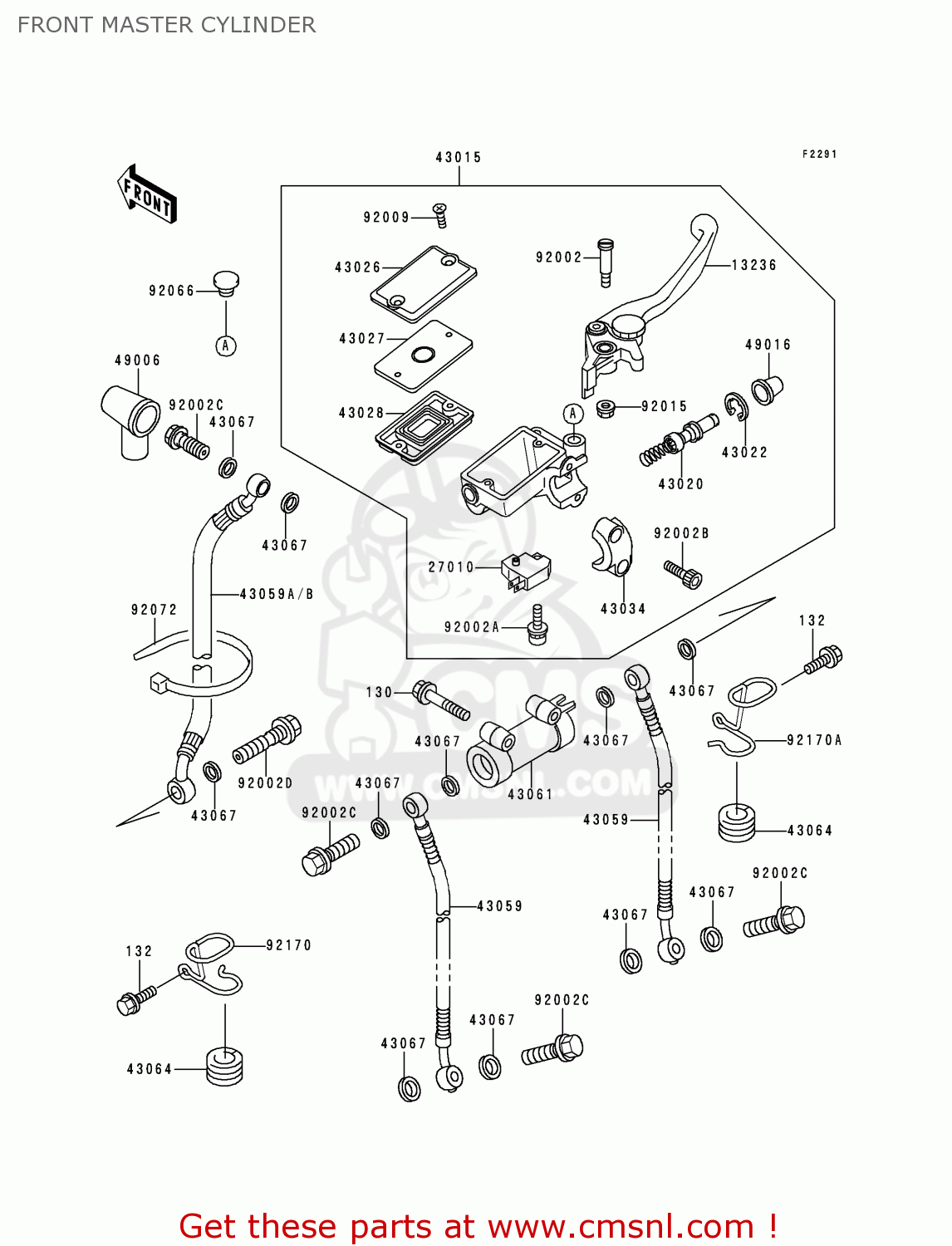 FRONT MASTER CYLINDER ZG1000A15 1000GTR 2000 EUROPE FR