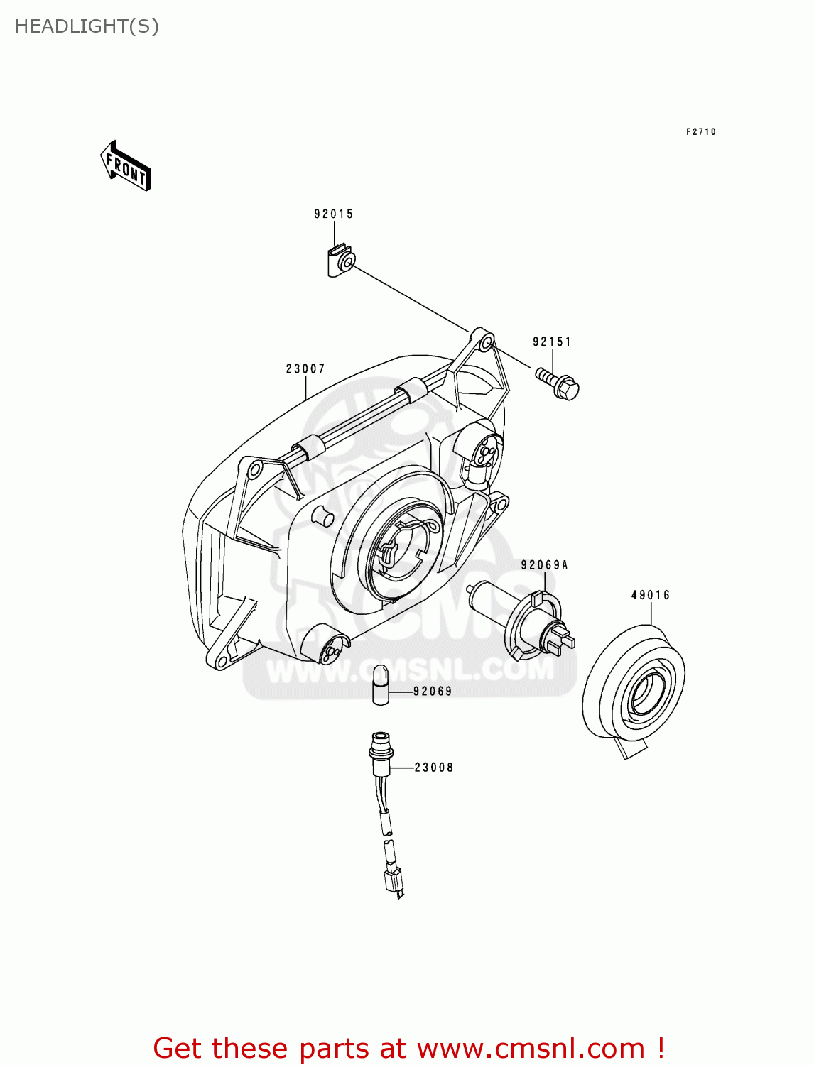 HEADLIGHT(S) ZG1000A15 1000GTR 2000 EUROPE FR