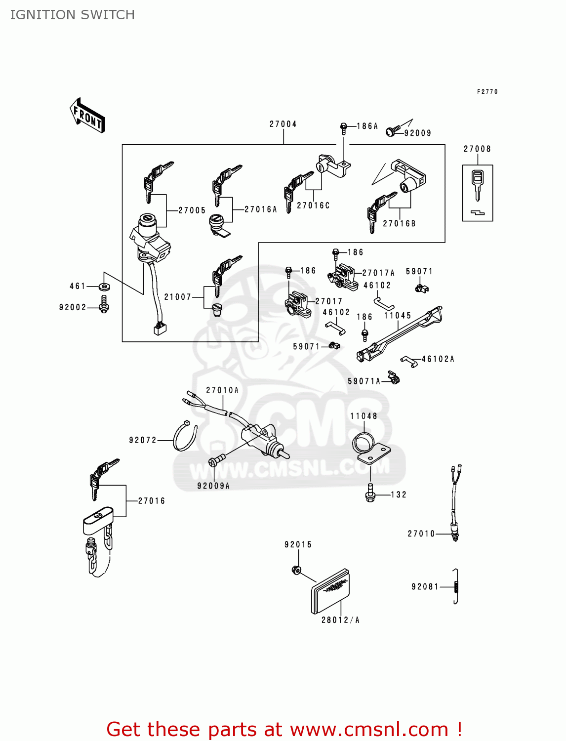 IGNITION SWITCH ZG1000A15 1000GTR 2000 EUROPE FR