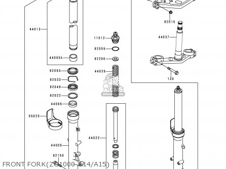 FRONT FORK(ZG1000-A14/A15) - ZG1000A15 1000GTR 2000 EUROPE FR