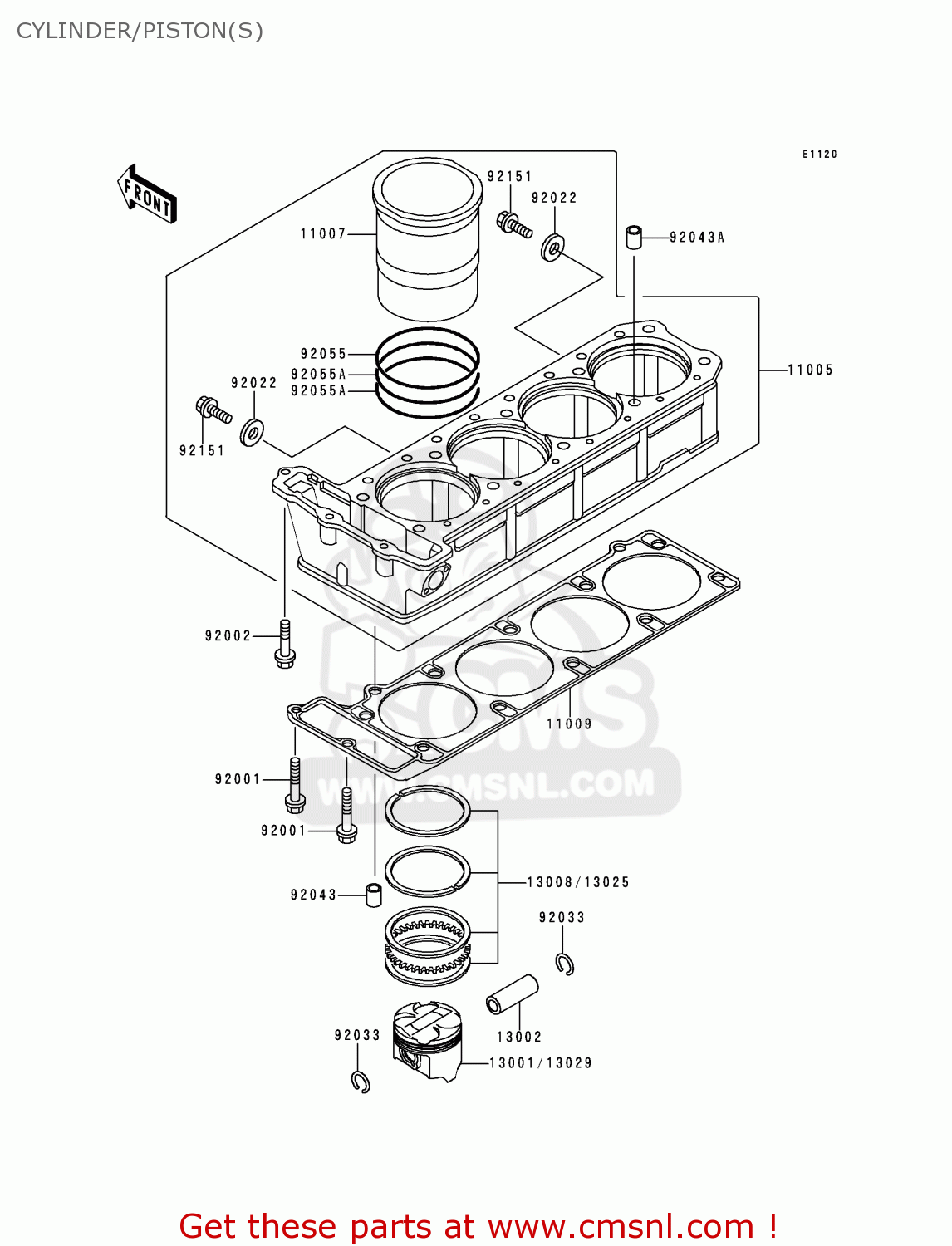 CYLINDER/PISTON(S) ZG1000A15 CONCOURS 2000 USA CALIFORNIA CANADA