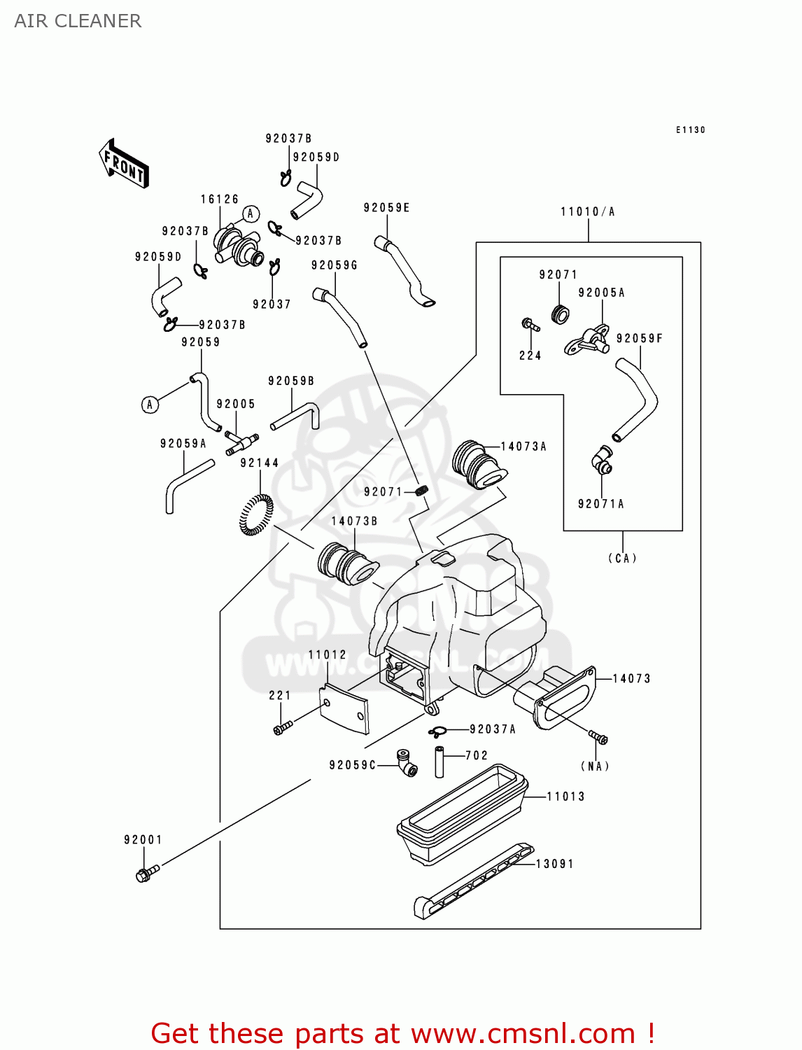 AIR CLEANER ZG1000A15 CONCOURS 2000 USA CALIFORNIA CANADA