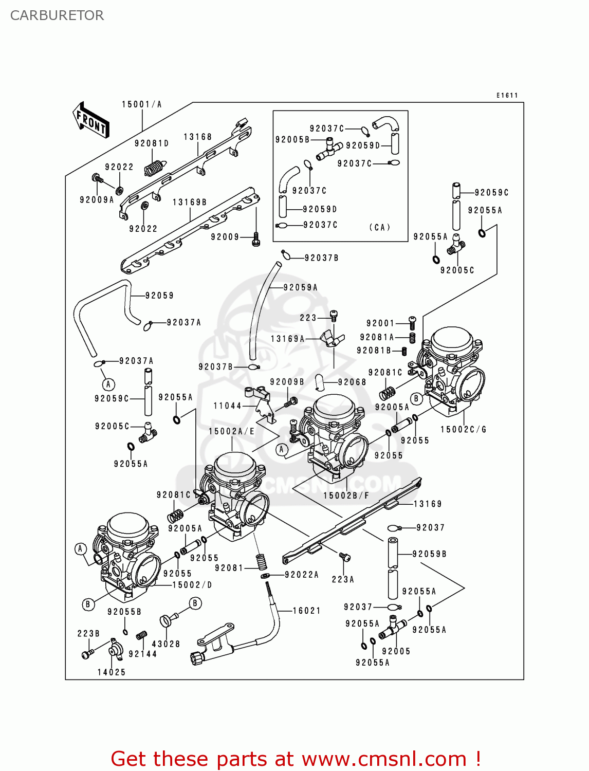 CARBURETOR ZG1000A15 CONCOURS 2000 USA CALIFORNIA CANADA