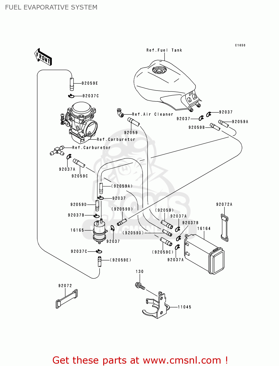 FUEL EVAPORATIVE SYSTEM ZG1000A15 CONCOURS 2000 USA CALIFORNIA CANADA