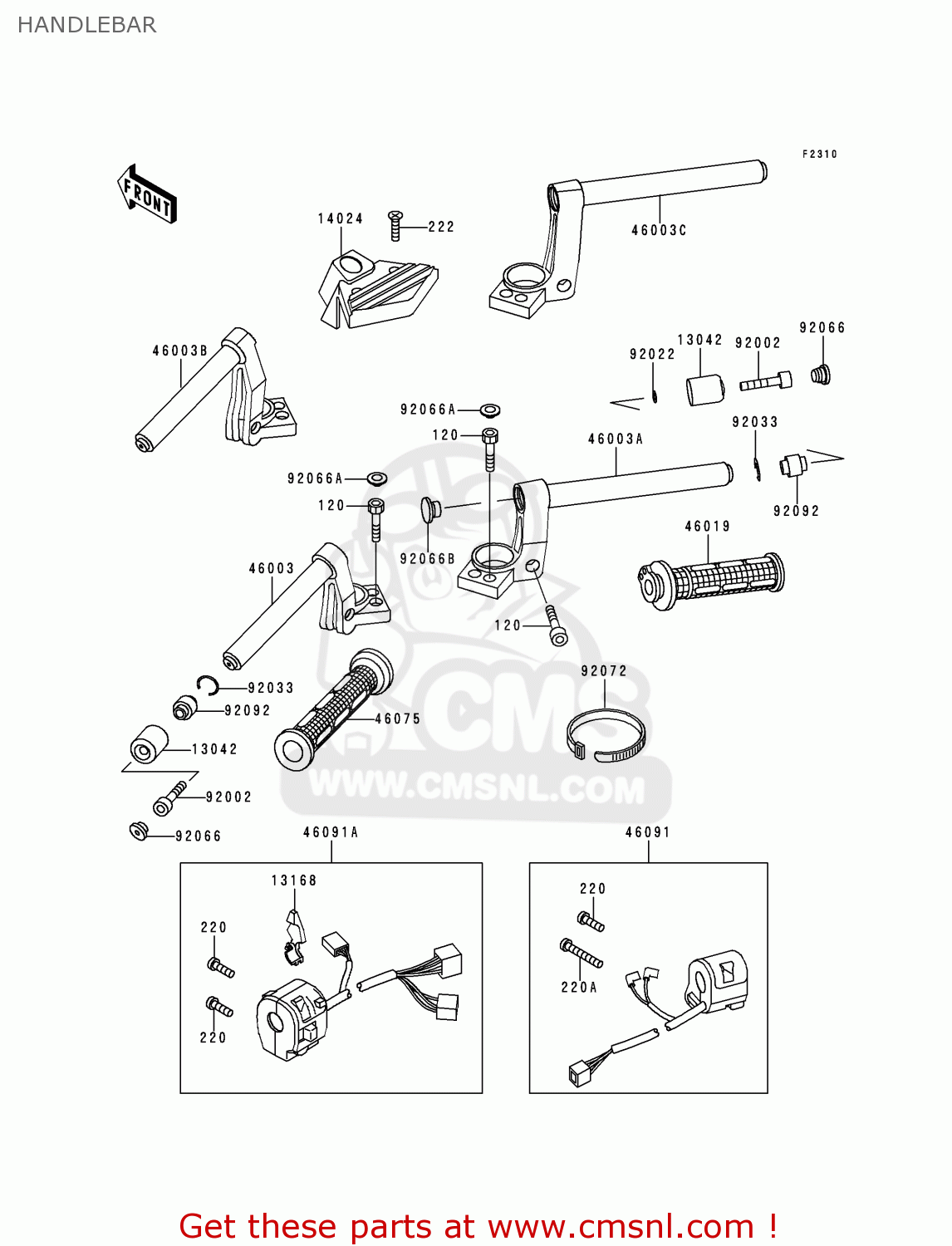 HANDLEBAR ZG1000A15 CONCOURS 2000 USA CALIFORNIA CANADA