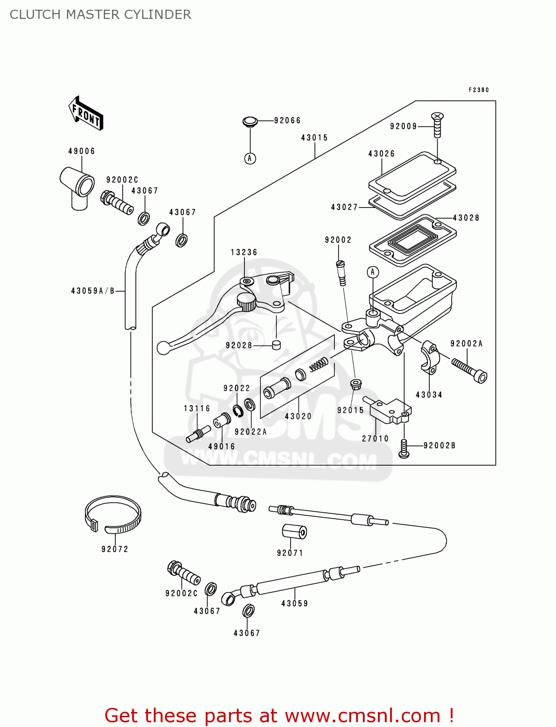 CLUTCH MASTER CYLINDER ZG1000A15 CONCOURS 2000 USA CALIFORNIA CANADA
