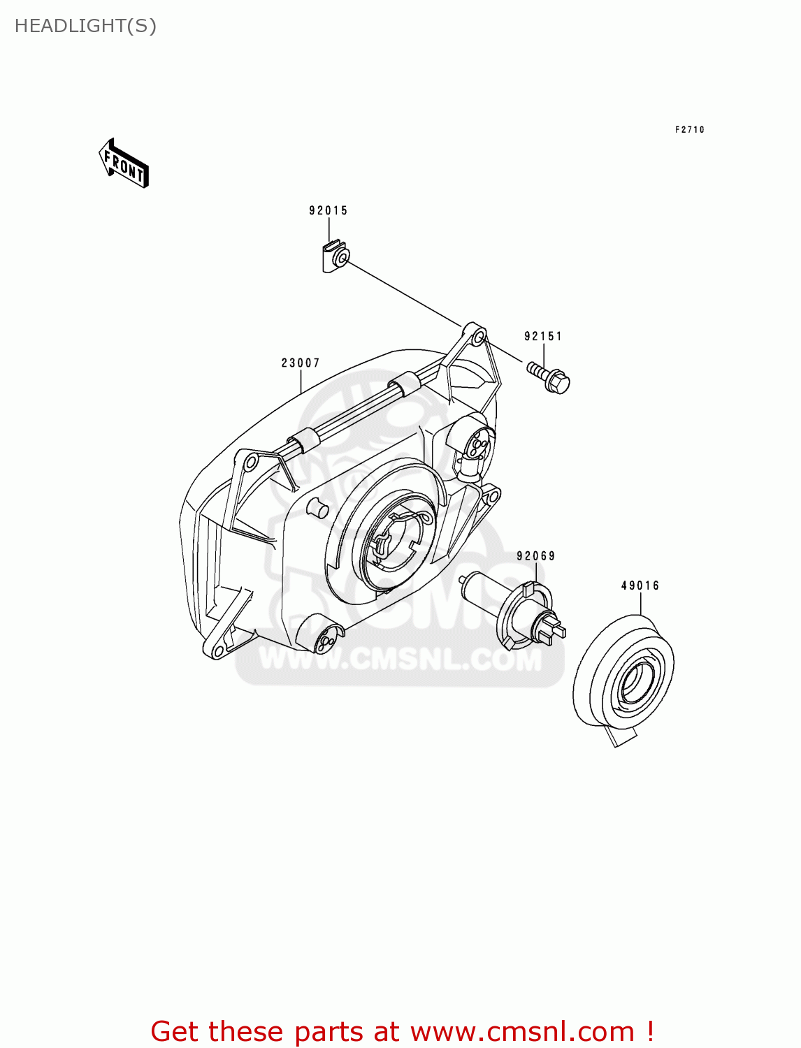 HEADLIGHT(S) ZG1000A15 CONCOURS 2000 USA CALIFORNIA CANADA