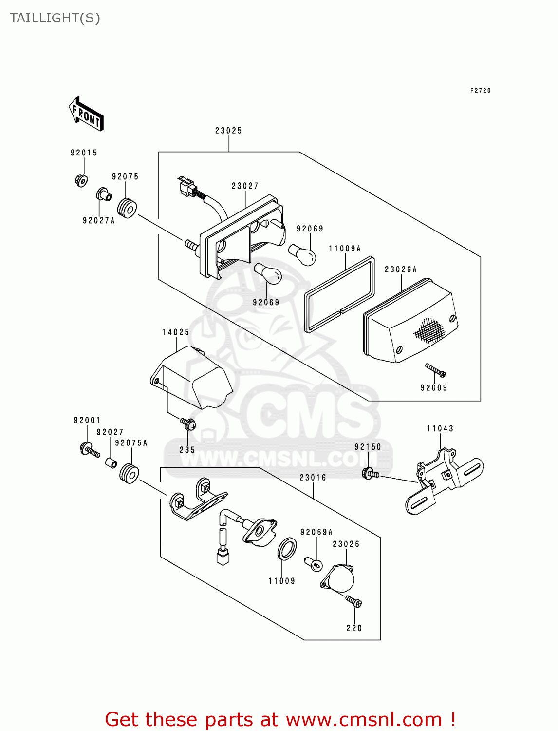 TAILLIGHT(S) ZG1000A15 CONCOURS 2000 USA CALIFORNIA CANADA