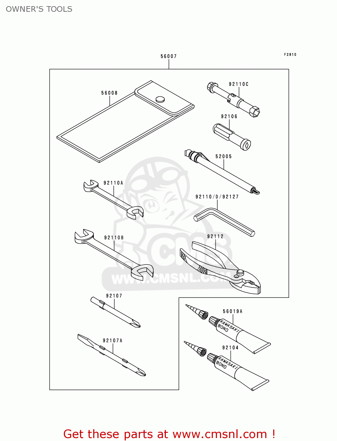 OWNER'S TOOLS ZG1000A15 CONCOURS 2000 USA CALIFORNIA CANADA