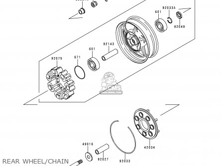 REAR WHEEL/CHAIN - ZG1000A15 CONCOURS 2000 USA CALIFORNIA CANADA