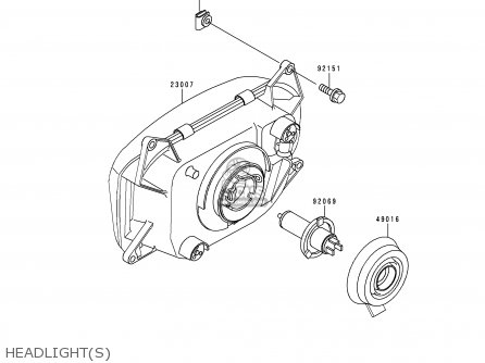 HEADLIGHT(S) - ZG1000A15 CONCOURS 2000 USA CALIFORNIA CANADA