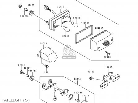 TAILLIGHT(S) - ZG1000A15 CONCOURS 2000 USA CALIFORNIA CANADA
