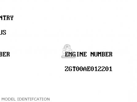 MODEL IDENTIFCATION - ZG1000A15 CONCOURS 2000 USA CALIFORNIA CANADA