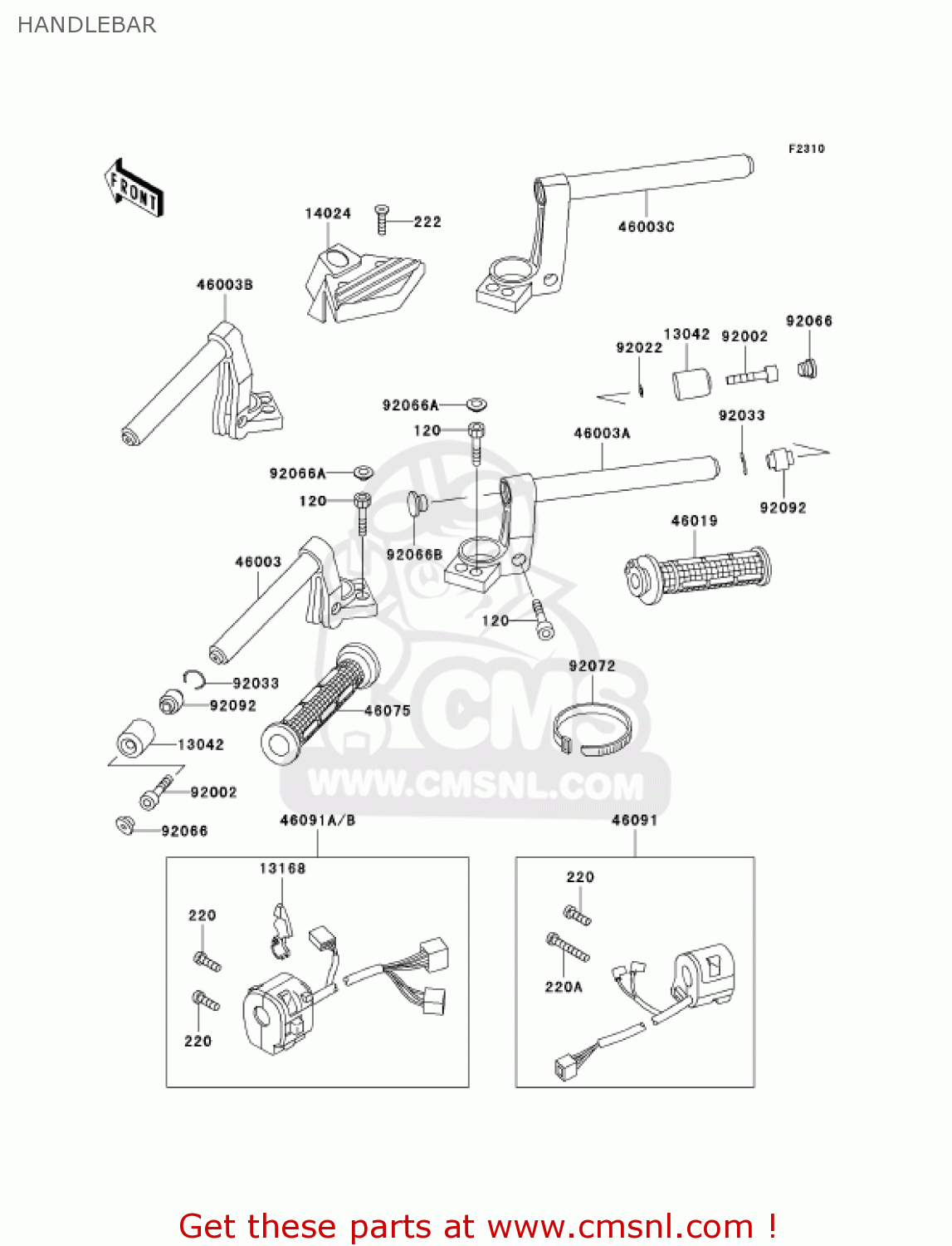 HANDLEBAR ZG1000A16 CONCOURS 2001 USA CALIFORNIA CANADA