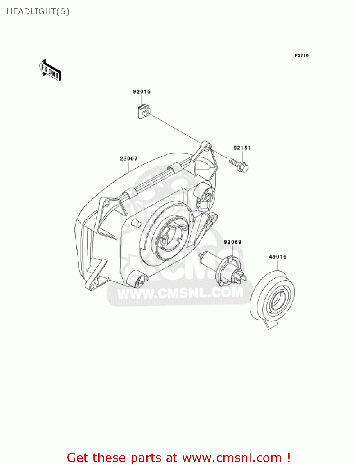 HEADLIGHT(S) ZG1000A16 CONCOURS 2001 USA CALIFORNIA CANADA
