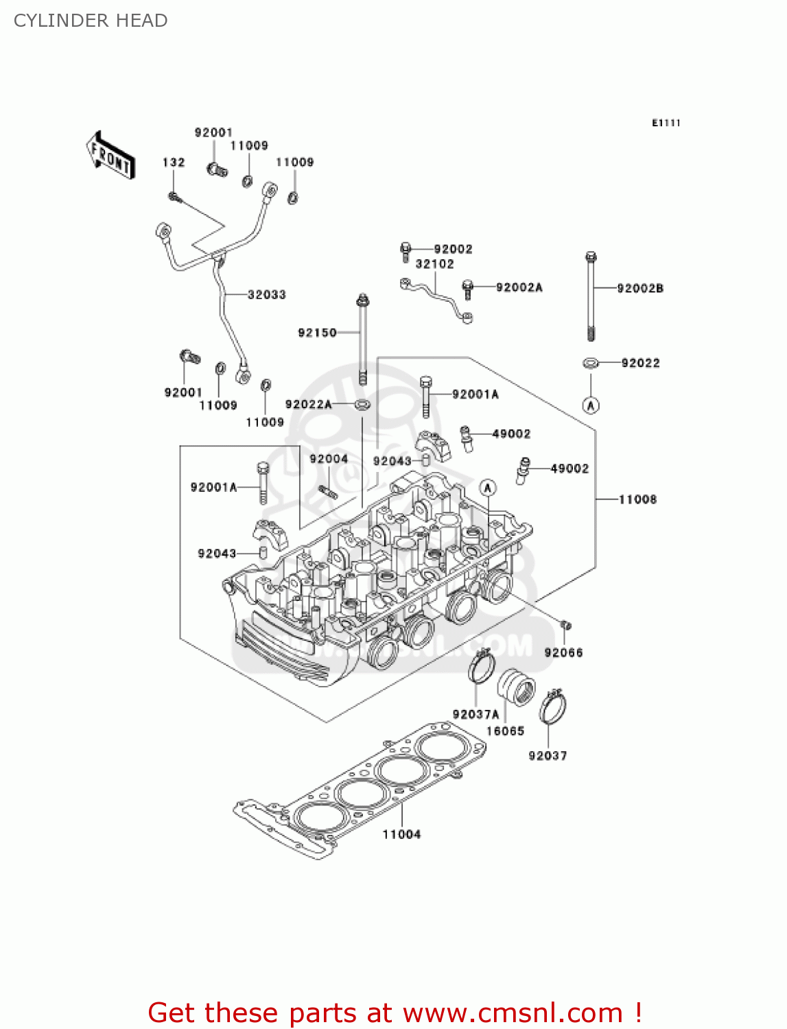 CYLINDER HEAD ZG1000A16 CONCOURS 2001 USA CALIFORNIA CANADA