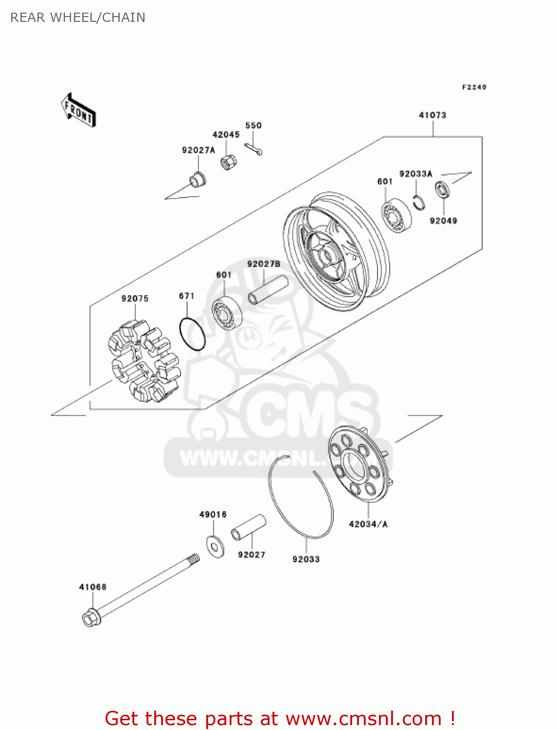 REAR WHEEL/CHAIN ZG1000A16 CONCOURS 2001 USA CALIFORNIA CANADA