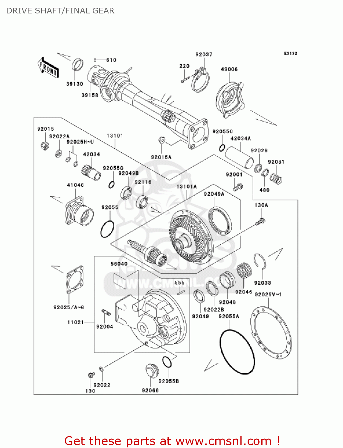 DRIVE SHAFT/FINAL GEAR ZG1000A16 CONCOURS 2001 USA CALIFORNIA CANADA