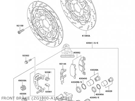 FRONT BRAKE (ZG1000-A15-A18) - ZG1000A16 CONCOURS 2001 USA CALIFORNIA CANADA