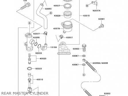 REAR MASTER CYLINDER - ZG1000A16 CONCOURS 2001 USA CALIFORNIA CANADA