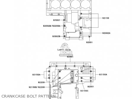 CRANKCASE BOLT PATTERN - ZG1000A16 CONCOURS 2001 USA CALIFORNIA CANADA