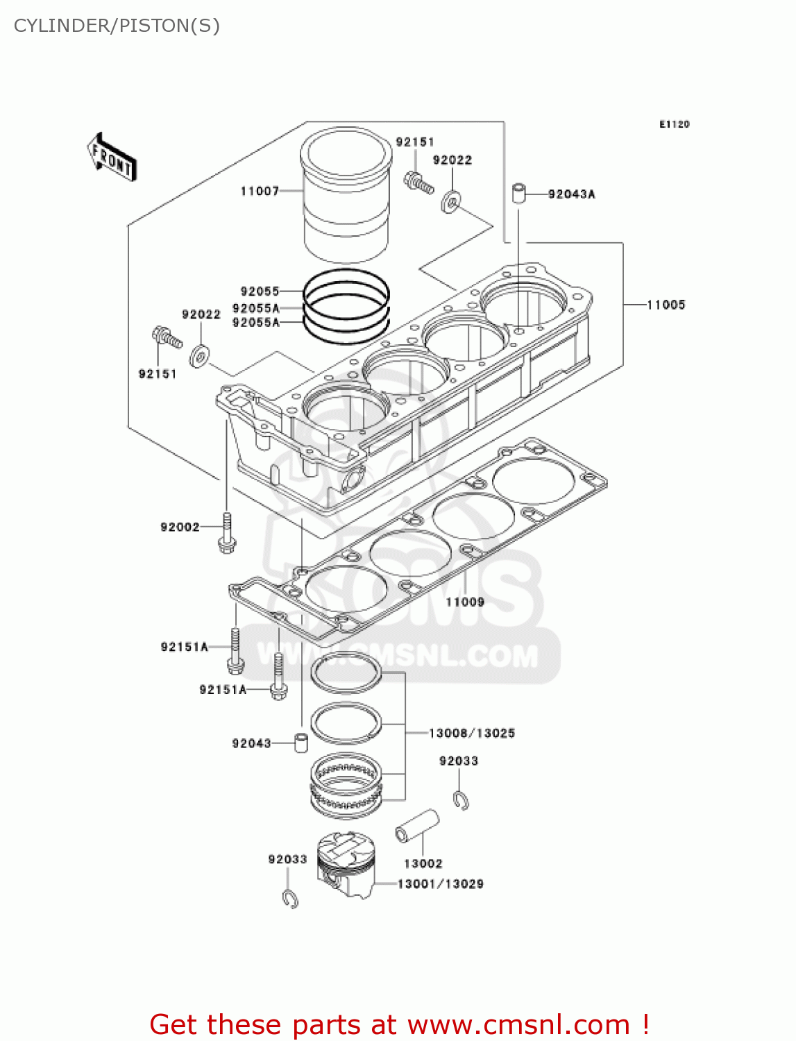 CYLINDER/PISTON(S) ZG1000A17 CONCOURS 2002 USA CALIFORNIA CANADA