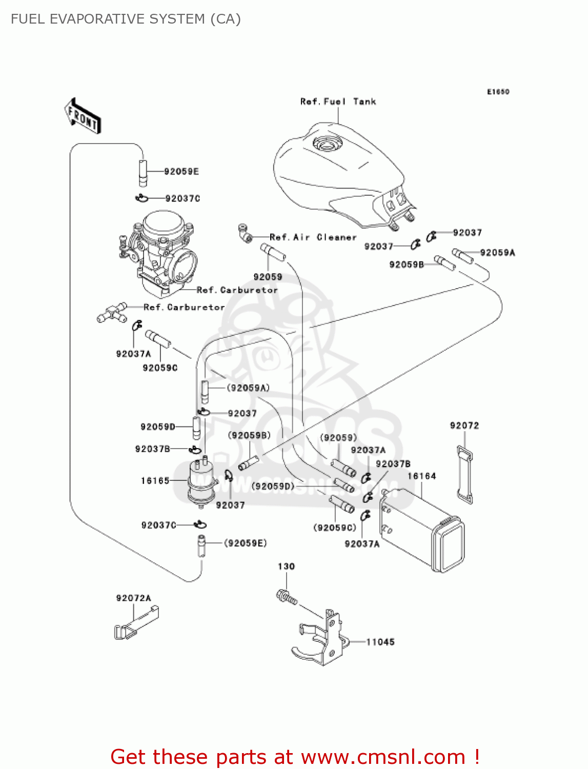 FUEL EVAPORATIVE SYSTEM (CA) ZG1000A17 CONCOURS 2002 USA CALIFORNIA CANADA