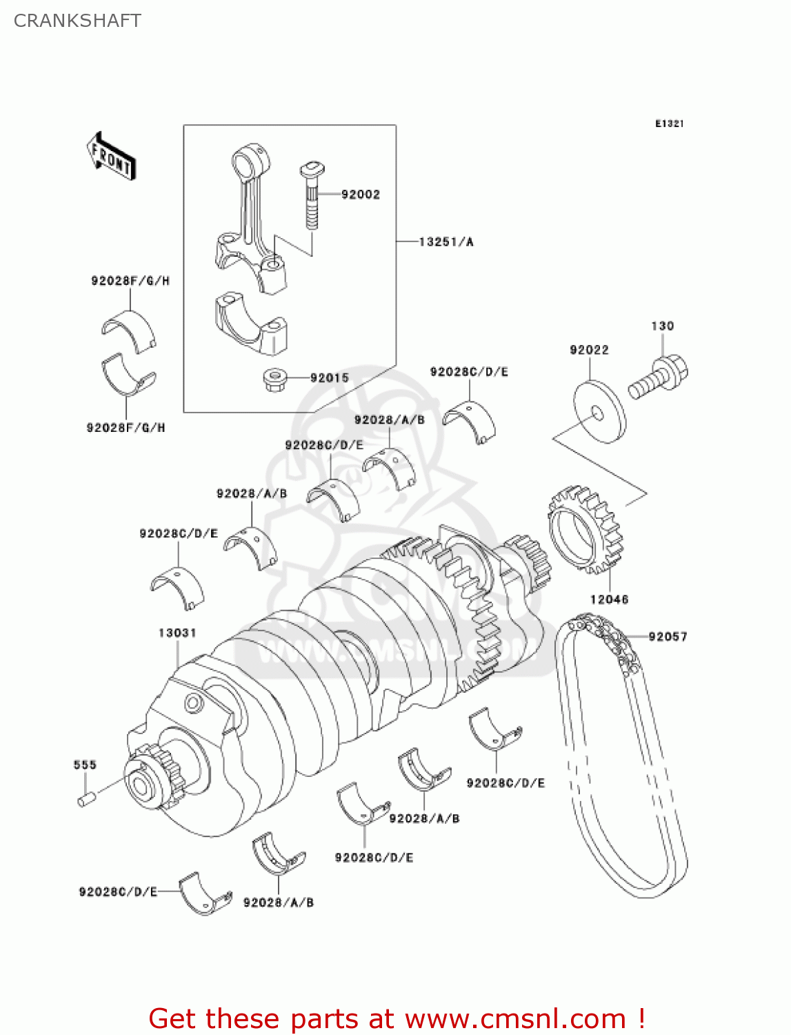 CRANKSHAFT ZG1000A17 CONCOURS 2002 USA CALIFORNIA CANADA