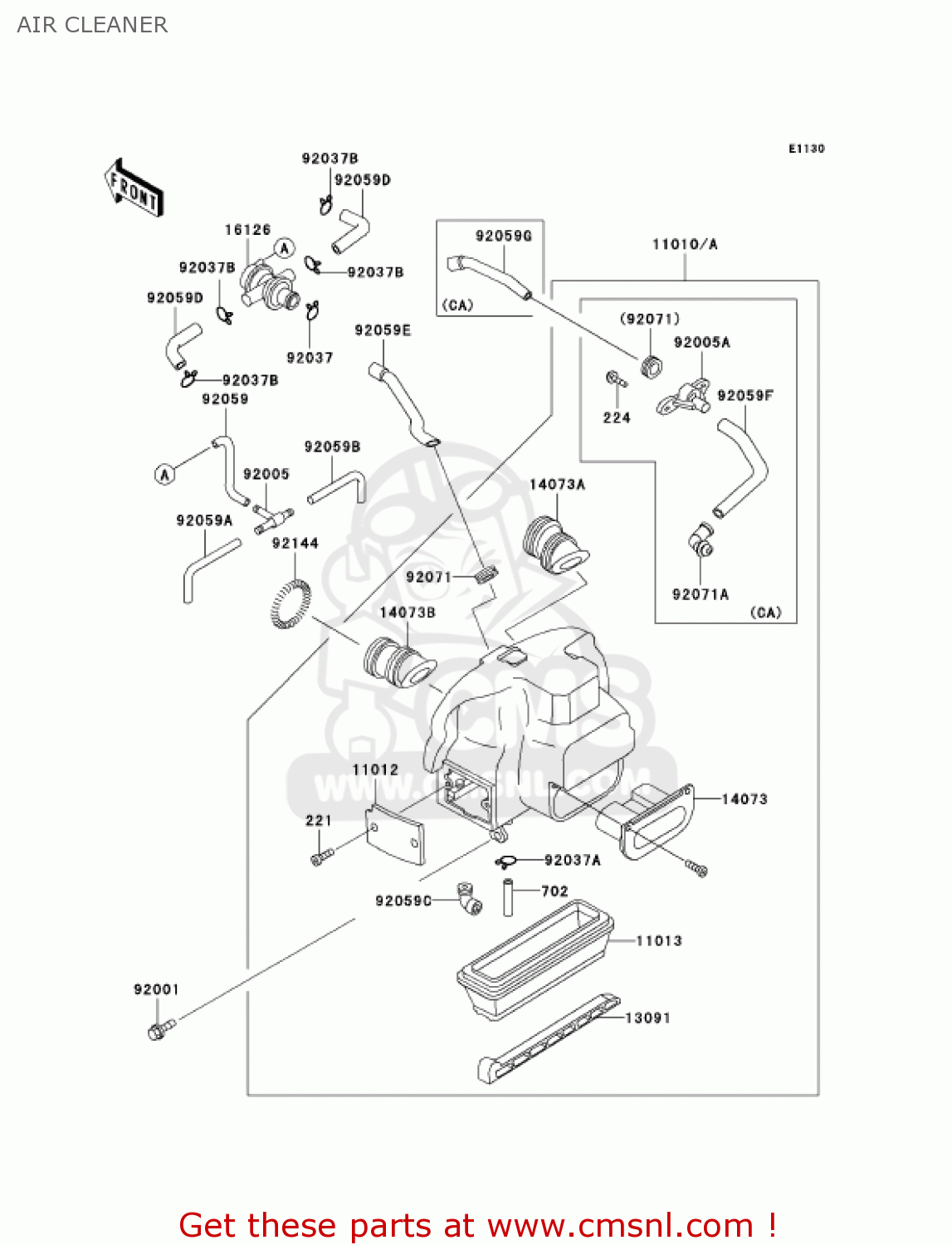 AIR CLEANER ZG1000A17 CONCOURS 2002 USA CALIFORNIA CANADA