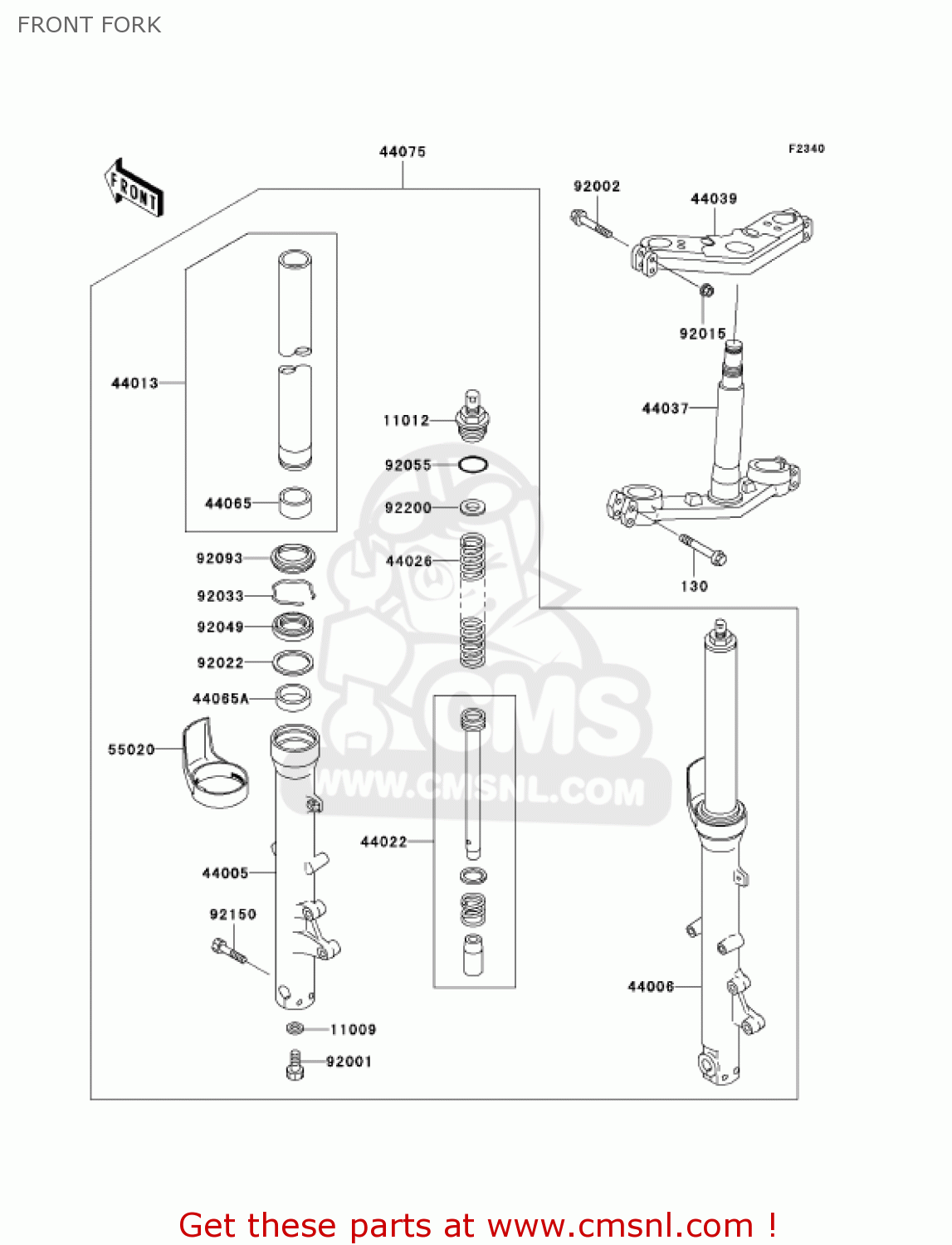 FRONT FORK ZG1000A17 CONCOURS 2002 USA CALIFORNIA CANADA
